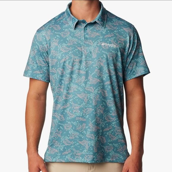Columbia Other - Columbia Men's Super Slack Tide Blue Stretch Performance Polo Small